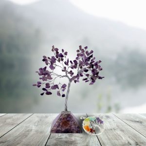 Crystal Tree Reiki Healing Gemstone Money Tree Feng Shui Crystals Stone Tree Home Office Luck Ornament Decoration 8 Inch (Amethyst)