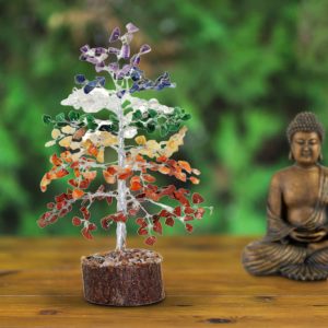 Seven Chakra Crystal Tree Reiki Healing Gemstone Money Tree Feng Shui Crystals Stone Tree Home Office Luck Ornament Decoration 8 Inch (Seven Chakra)
